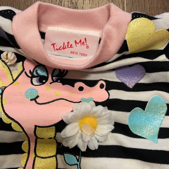 NWOT girls snap onesie from Tickle Me! Size 12mo - Picture 3 of 5